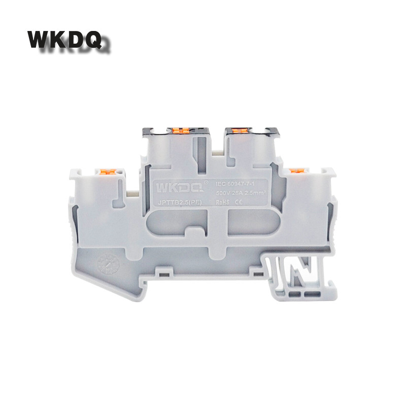 10 vnt PTTB2.5 įstumiamas dvigubo lygio 2 sluoksnio jungties kištukas PTTB-2.5 laidas elektros jungtis Din bėgio gnybtų blokas PTTB 2.5