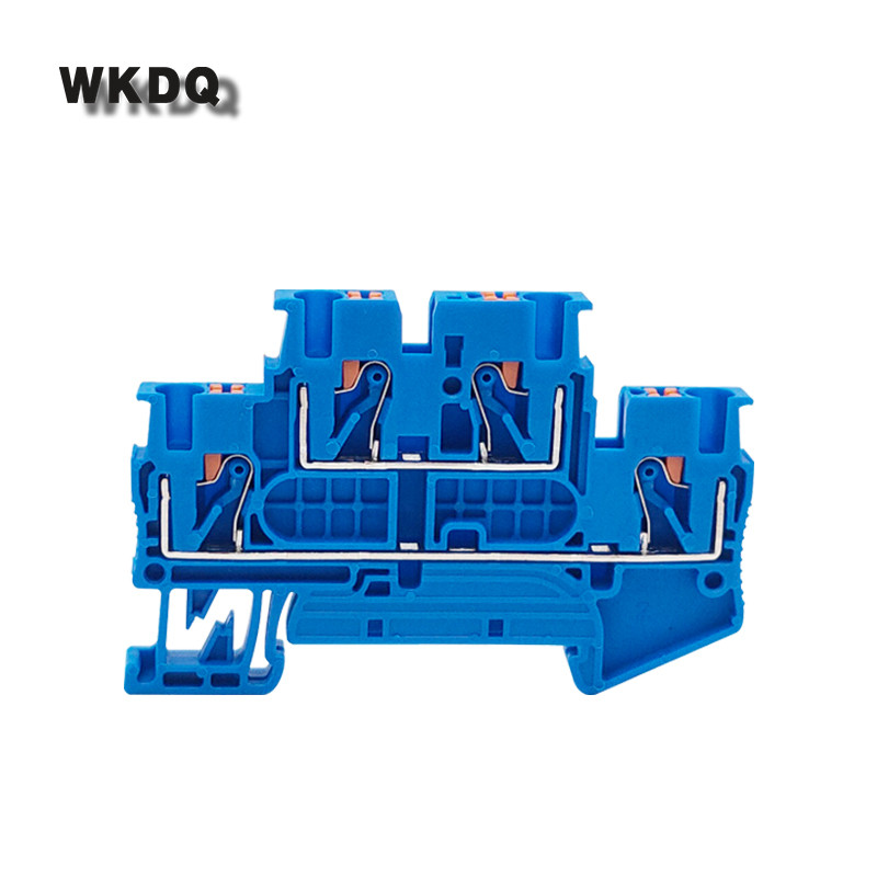 10 vnt PTTB2.5 įstumiamas dvigubo lygio 2 sluoksnio jungties kištukas PTTB-2.5 laidas elektros jungtis Din bėgio gnybtų blokas PTTB 2.5