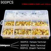 Kutija izolirani muški ženski konektor za žice 2,8/4,8/6,3 mm Električni stezaljke za stezanje Terminali Spade konektori Razni komplet
