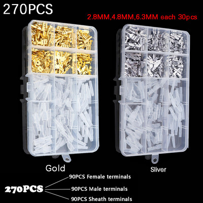 Kutija izolirani muški ženski konektor za žice 2,8/4,8/6,3 mm Električni stezaljke za stezanje Terminali Spade konektori Razni komplet