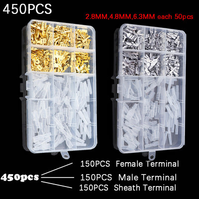 Kutija izolirani muški ženski konektor za žice 2,8/4,8/6,3 mm Električni stezaljke za stezanje Terminali Spade konektori Razni komplet