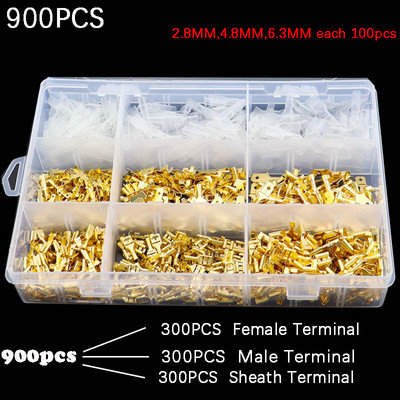 Kutija izolirani muški ženski konektor za žice 2,8/4,8/6,3 mm Električni stezaljke za stezanje Terminali Spade konektori Razni komplet