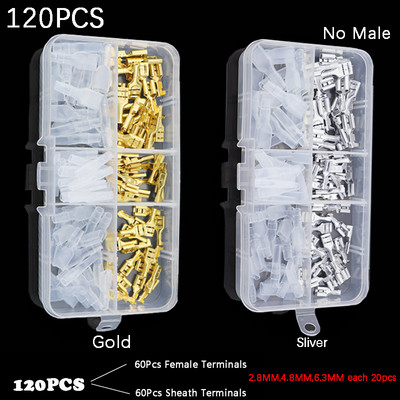 Kutija izolirani muški ženski konektor za žice 2,8/4,8/6,3 mm Električni stezaljke za stezanje Terminali Spade konektori Razni komplet