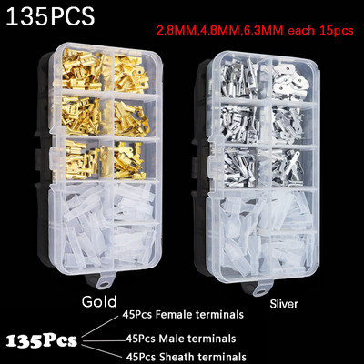 Kutija izolirani muški ženski konektor za žice 2,8/4,8/6,3 mm Električni stezaljke za stezanje Terminali Spade konektori Razni komplet
