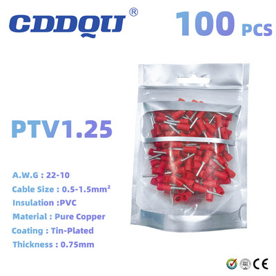 PVC predizolirani igličasti terminal Električna žica Spojni konektor za stezanje hladno prešanim igličastim terminalom Upotreba za AWG22-10