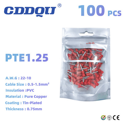 PVC predizolirani igličasti terminal Električna žica Spojni konektor za stezanje hladno prešanim igličastim terminalom Upotreba za AWG22-10