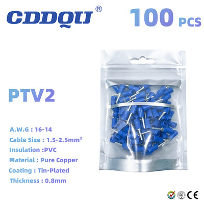 PVC predizolirani igličasti terminal Električna žica Spojni konektor za stezanje hladno prešanim igličastim terminalom Upotreba za AWG22-10