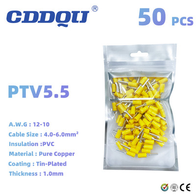 PVC predizolirani igličasti terminal Električna žica Spojni konektor za stezanje hladno prešanim igličastim terminalom Upotreba za AWG22-10