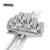 Savienotāja spaile 5gab ST2,5-3L atsperes sprosts 2,5mm2 3 līmeņa vadu elektrības kabeļa spraudnis ST 2,5-3L Din sliedes spaiļu bloks