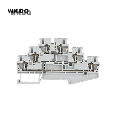 Savienotāja spaile 5gab ST2,5-3L atsperes sprosts 2,5mm2 3 līmeņa vadu elektrības kabeļa spraudnis ST 2,5-3L Din sliedes spaiļu bloks