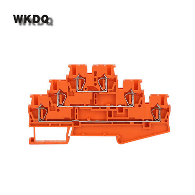 Savienotāja spaile 5gab ST2,5-3L atsperes sprosts 2,5mm2 3 līmeņa vadu elektrības kabeļa spraudnis ST 2,5-3L Din sliedes spaiļu bloks