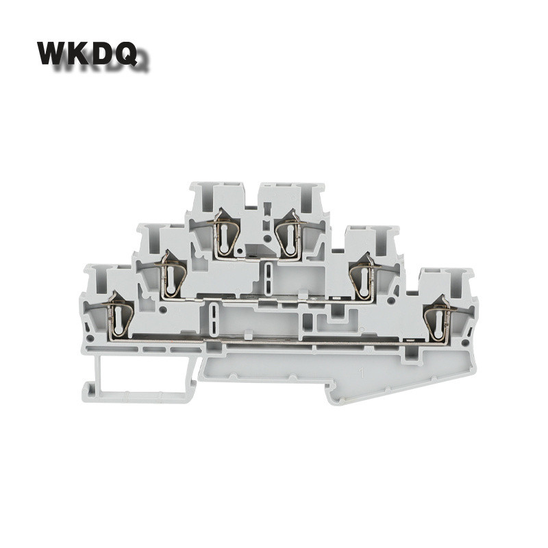 Savienotāja spaile 5gab ST2,5-3L atsperes sprosts 2,5mm2 3 līmeņa vadu elektrības kabeļa spraudnis ST 2,5-3L Din sliedes spaiļu bloks