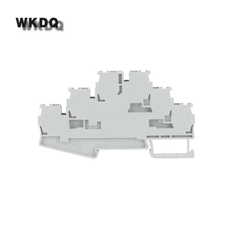 Savienotāja spaile 5gab ST2,5-3L atsperes sprosts 2,5mm2 3 līmeņa vadu elektrības kabeļa spraudnis ST 2,5-3L Din sliedes spaiļu bloks