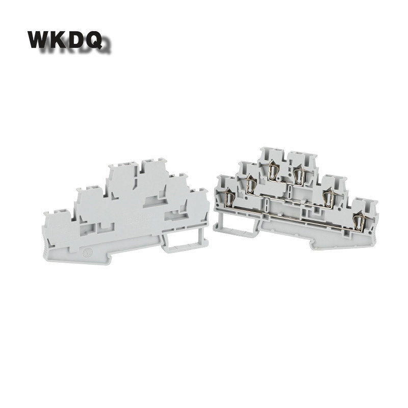 Savienotāja spaile 5gab ST2,5-3L atsperes sprosts 2,5mm2 3 līmeņa vadu elektrības kabeļa spraudnis ST 2,5-3L Din sliedes spaiļu bloks