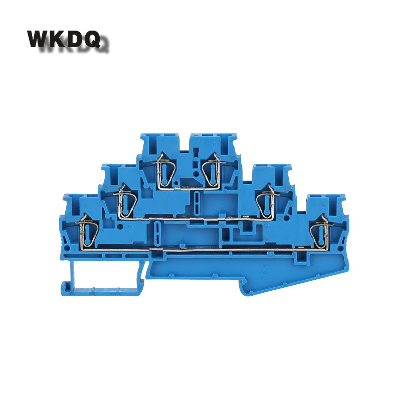 Savienotāja spaile 5gab ST2,5-3L atsperes sprosts 2,5mm2 3 līmeņa vadu elektrības kabeļa spraudnis ST 2,5-3L Din sliedes spaiļu bloks