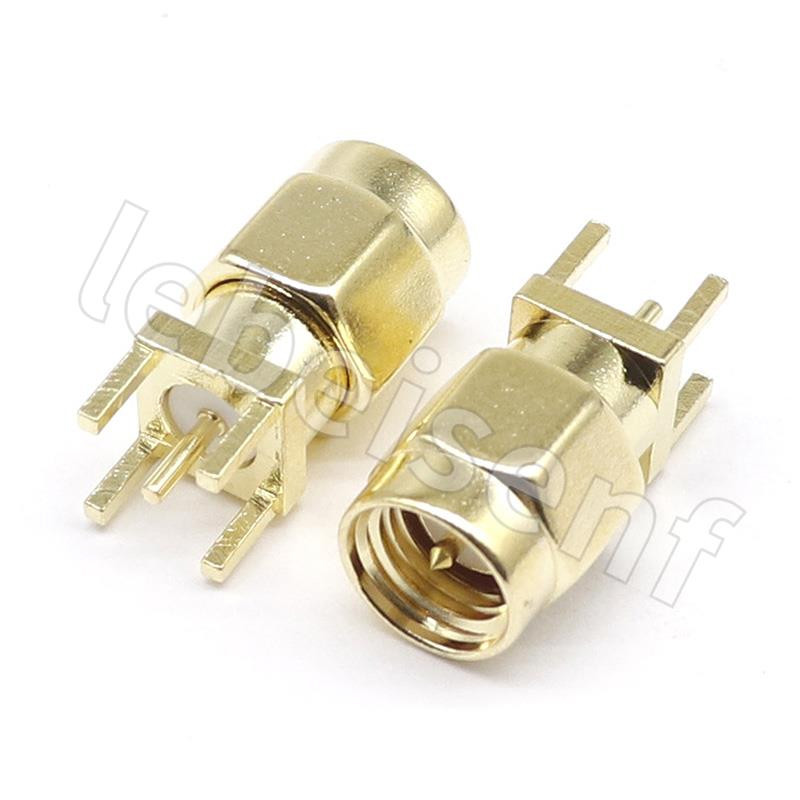 SMA Ženska utičnica Muški utikač Adapter Rub za lemljenje PCB Ravna Montaža pod pravim kutom RF bakreni konektor Utičnica