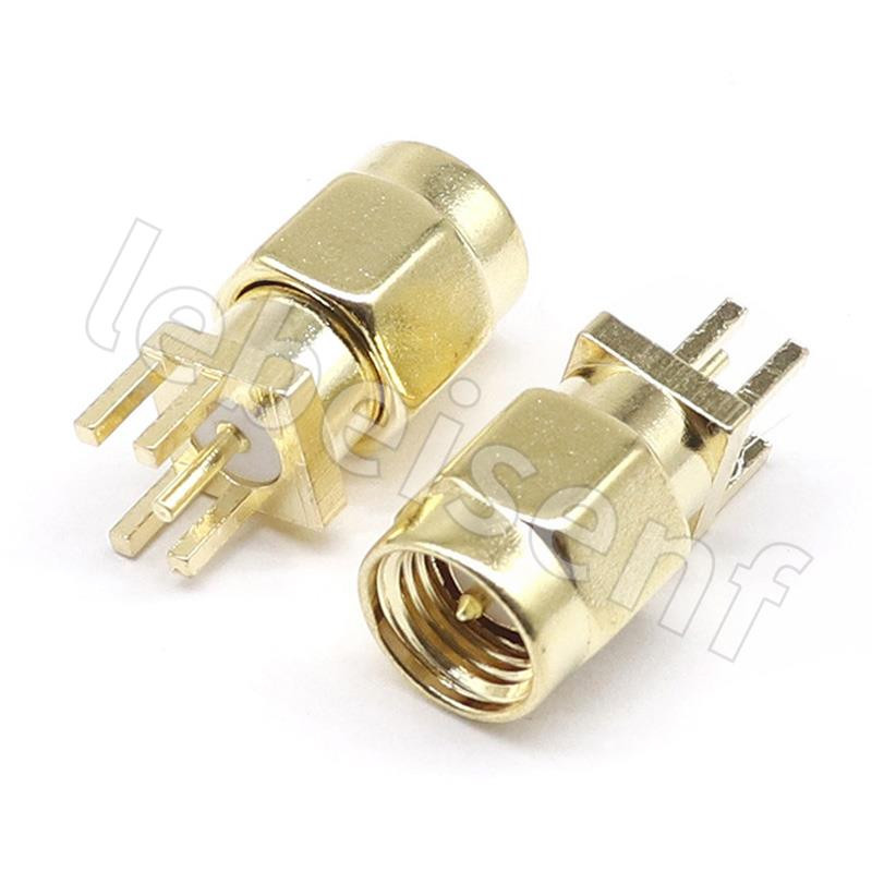 SMA Ženska utičnica Muški utikač Adapter Rub za lemljenje PCB Ravna Montaža pod pravim kutom RF bakreni konektor Utičnica