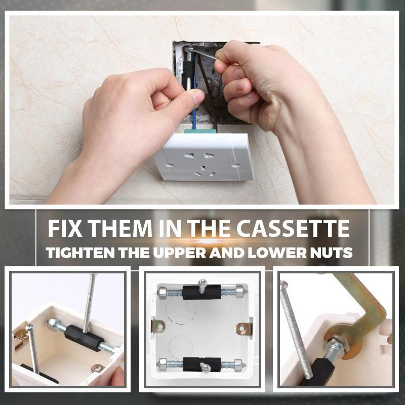 10Gb/komplekts Sienas slēdža kasete Skrūves Atslēga Slēdža ligzda Skrūves Sienas stiprinājuma slēdžu kārba Slepenā atlicinātāja remonta skrūves atbalsta stienis