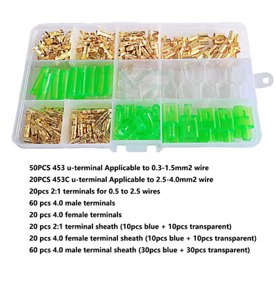 270 buc 453 U -terminal Cablu îmbinare sertizare Kit Terminal de conectare rapidă a cablului izolat Potrivit pentru 0,3-4mm2 sârmă