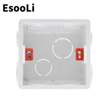 EsooLi 86mm*86mm Wall Mounting Box 86 Internal Cassette White Back Box για τυπικό διακόπτη αφής τοίχου και υποδοχή με USB