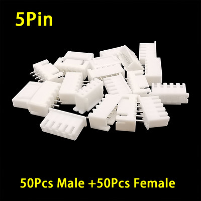 100 gab. JST XH2.54 Materiāls savienotājs Vadi Tapas galvenes korpuss 2/3/4/5 kontaktu spailes spraudnis Sieviešu ligzda Plastmasas apvalki