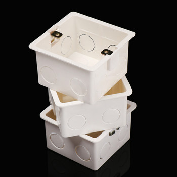 86*86*50 мм Разпределителна кутия за превключватели PVC Пластмаса, забавяща горенето Waring Задна кутия Удебелена монтирана на стена Скрита долна кутия за превключватели