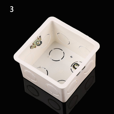 86 * 86 * 50 mm lülitite ühenduskarp PVC plastist leegiaeglustav tagakülg, paksendatud seinakinnitus varjatud alumine lülituskarp