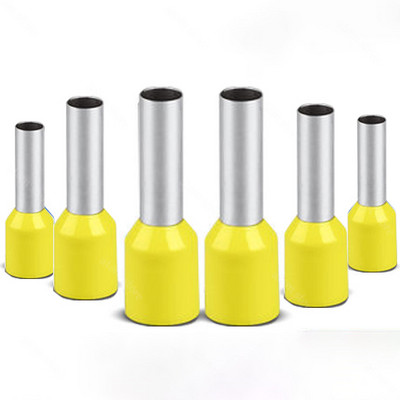 100PCS E2508 E2510 E2512 E2518 Izolacija cijevi Izolirani terminali 2,5 MM2 Konektor kabelske žice Izolacijski stezaljki