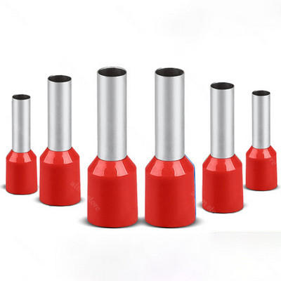 100PCS E2508 E2510 E2512 E2518 Izolacija cijevi Izolirani terminali 2,5 MM2 Konektor kabelske žice Izolacijski stezaljki