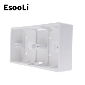 EsooLi External Mount Box 172mm*86mm*33mm for 86 Type Double Touch Switches or Sockets Εφαρμογή για οποιαδήποτε θέση επιφάνειας τοίχου