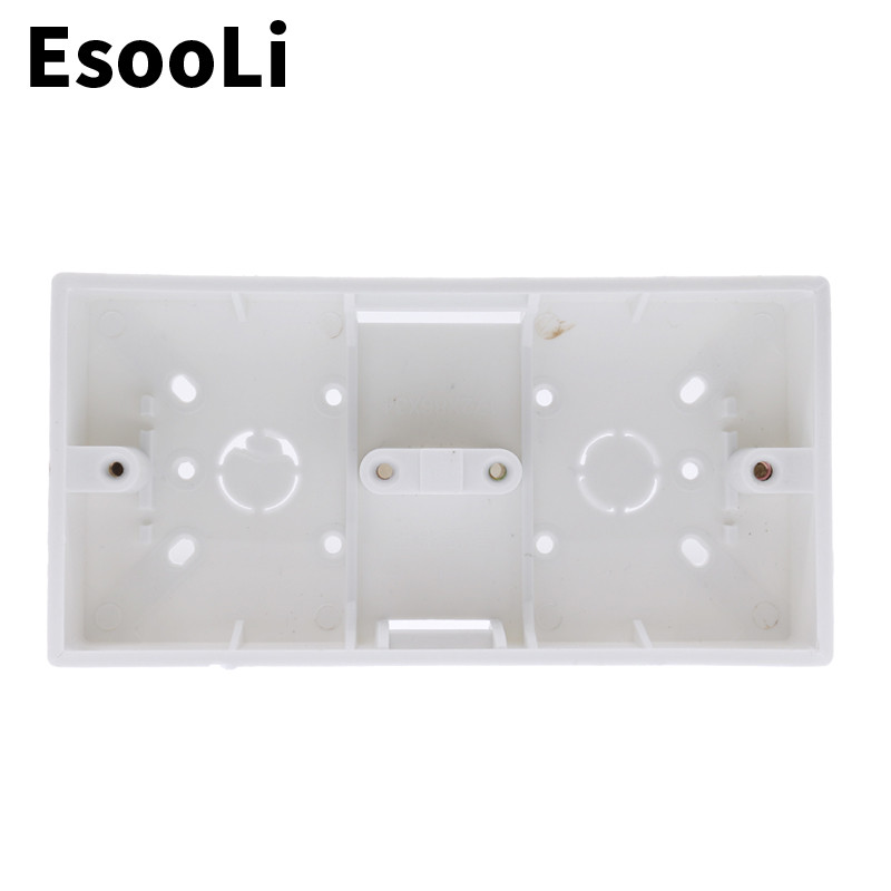 EsooLi ārējā montāžas kaste 172 mm * 86 mm * 33 mm 86 tipa dubultskāriena slēdžiem vai kontaktligzdām ir piemērota jebkurai sienas virsmas pozīcijai