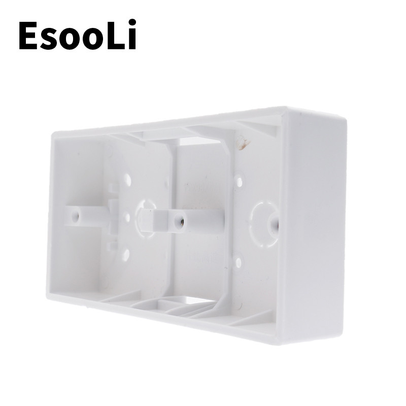 EsooLi ārējā montāžas kaste 172 mm * 86 mm * 33 mm 86 tipa dubultskāriena slēdžiem vai kontaktligzdām ir piemērota jebkurai sienas virsmas pozīcijai