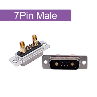 1KOM 7W2 30A Pozlaćeni konektor visoke struje D-SUB adapter 5+2 utikač utičnica Strojno obrađeni Pin Full Gold Flash žica