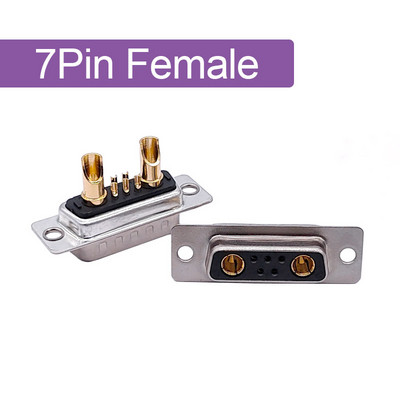 1KOM 7W2 30A Pozlaćeni konektor visoke struje D-SUB adapter 5+2 utikač utičnica Strojno obrađeni Pin Full Gold Flash žica