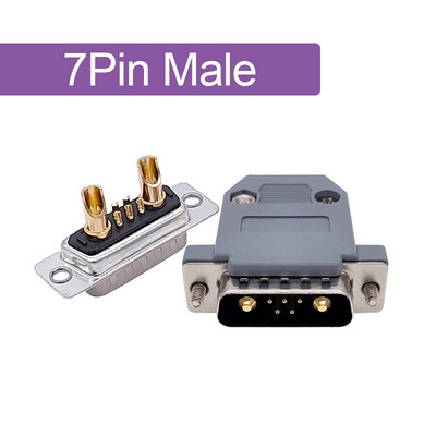 1KOM 7W2 30A Pozlaćeni konektor visoke struje D-SUB adapter 5+2 utikač utičnica Strojno obrađeni Pin Full Gold Flash žica