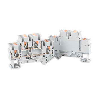 5Pcs Din Rail Terminal Block PTTB-2.5-PV Electrical Connector Double Layer Equipotential Bonder Spring Connection Conductor