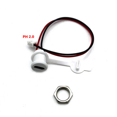 10 gab. C tipa USB savienotājs, ūdensnecaurlaidīgs ar PH 2.0 uzgriežņa bloķēšanas plāksni, sieviešu TPC ūdensizturīgs augstas strāvas ātrās uzlādes ligzdas ports