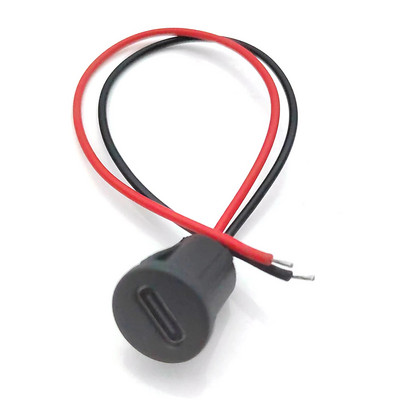 10 gab. C tipa USB savienotājs, ūdensnecaurlaidīgs ar PH 2.0 uzgriežņa bloķēšanas plāksni, sieviešu TPC ūdensizturīgs augstas strāvas ātrās uzlādes ligzdas ports