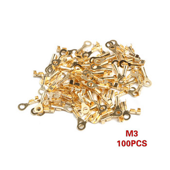 100PCS/комплект Неизолирани M3 M4 M5 M6 пръстеновидни кабелни накрайници Клеми Разнообразен гол конектор Телни кабелни конектори Месингови клеми