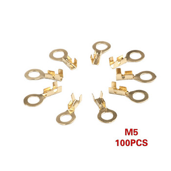 100PCS/комплект Неизолирани M3 M4 M5 M6 пръстеновидни кабелни накрайници Клеми Разнообразен гол конектор Телни кабелни конектори Месингови клеми