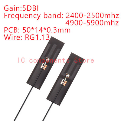5PCS 2.4Ghz 4G 5G WIFI Interna antena FPC PCB 5dBi 8dBi IPX IPEX konektor Lemljenje Omni Buletooth antena 3dBi IEEE b/g/n WLAN