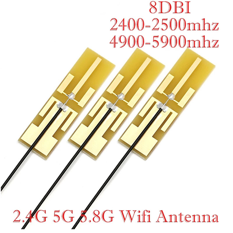 5PCS 2.4Ghz 4G 5G WIFI Interna antena FPC PCB 5dBi 8dBi IPX IPEX konektor Lemljenje Omni Buletooth antena 3dBi IEEE b/g/n WLAN