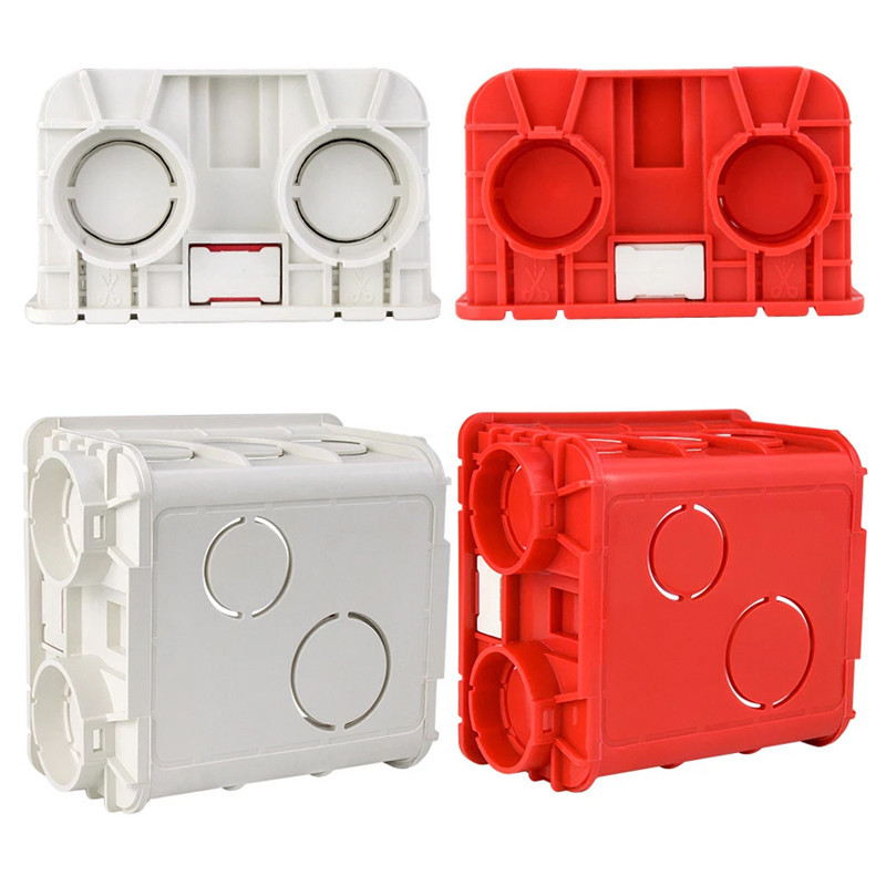 86 Vrsta Tamna kutija 10KOM Atlectric Montažna kazeta Prekidač Utičnica Kutija Skrivena skrivena unutarnja kutija za ugradnju Bijela Crvena Plava