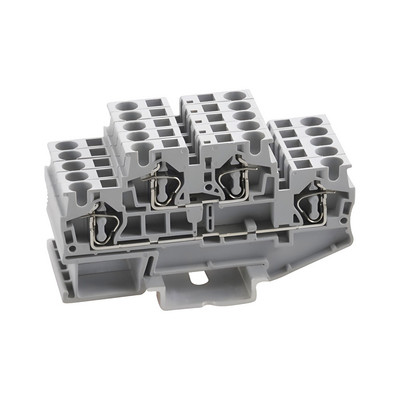 5 τεμ. Din Rail Terminal Block STTB-4 Electrical Connectors Διπλής στρώσης Σύνδεση ελατηρίου Σύνδεση καλωδίων