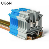 Din rail terminalni blok UK-5N Univerzalni konektor Vijčani spoj Vodič za električno ožičenje UK5N Blok terminalnih letvica 10 kom.