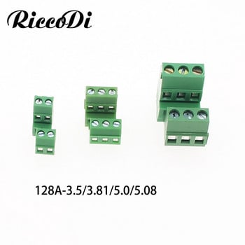 20Pcs 128A/B-3.5/3.81/5.0/5.08mm 2Pin 3Pin Двуредов конектор за винтови клеми на PCB