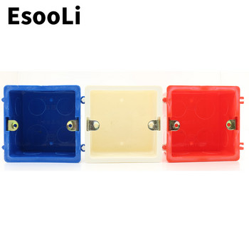 EsooLi Blue 86*86MM касета Универсална бяла стенна монтажна кутия за EU/UK Socket задна кутия и стенен сензорен превключвател, популярни в RU