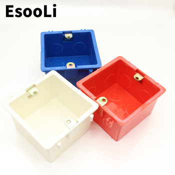 EsooLi Blue 86*86MM касета Универсална бяла стенна монтажна кутия за EU/UK Socket задна кутия и стенен сензорен превключвател, популярни в RU