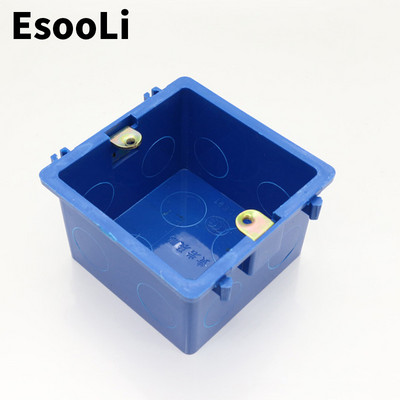 EsooLi Blue 86*86mm Cassette Universal White Wall Mounting Box for EU/UK Socket Backbox and Wall Touch Switch δημοφιλή στη RU