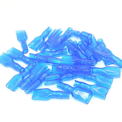 50 PC 2,2 mm 2,8 mm 4,8 mm 6,3 mm vīrišķā lāpstas gofrēšanas spailes, elektriskās izolācijas uzmavas, vadu aptinuma savienotājs 0,5–1,5 mm2